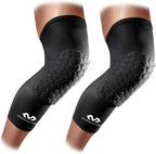 McDavid HEX Extended Leg Sleeves – Adult Medium, Black, pair with knee padding