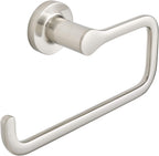 Metallic door handle on a white background