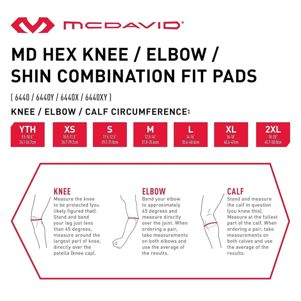 McDavid HEX Knee/Elbow/Shin Pads - Sports Protection Gear