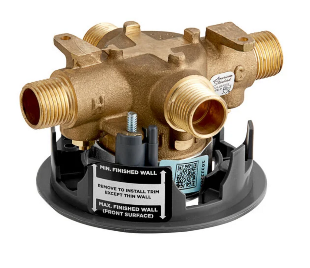Brass plumbing valve on a white background