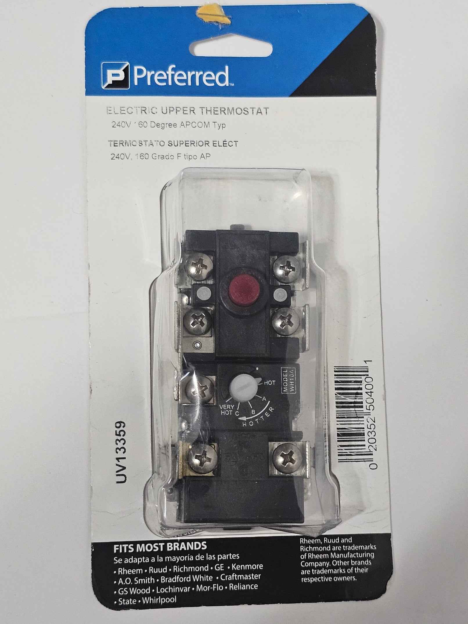 Preferred Electric Upper Thermostat 240V for Water Heaters