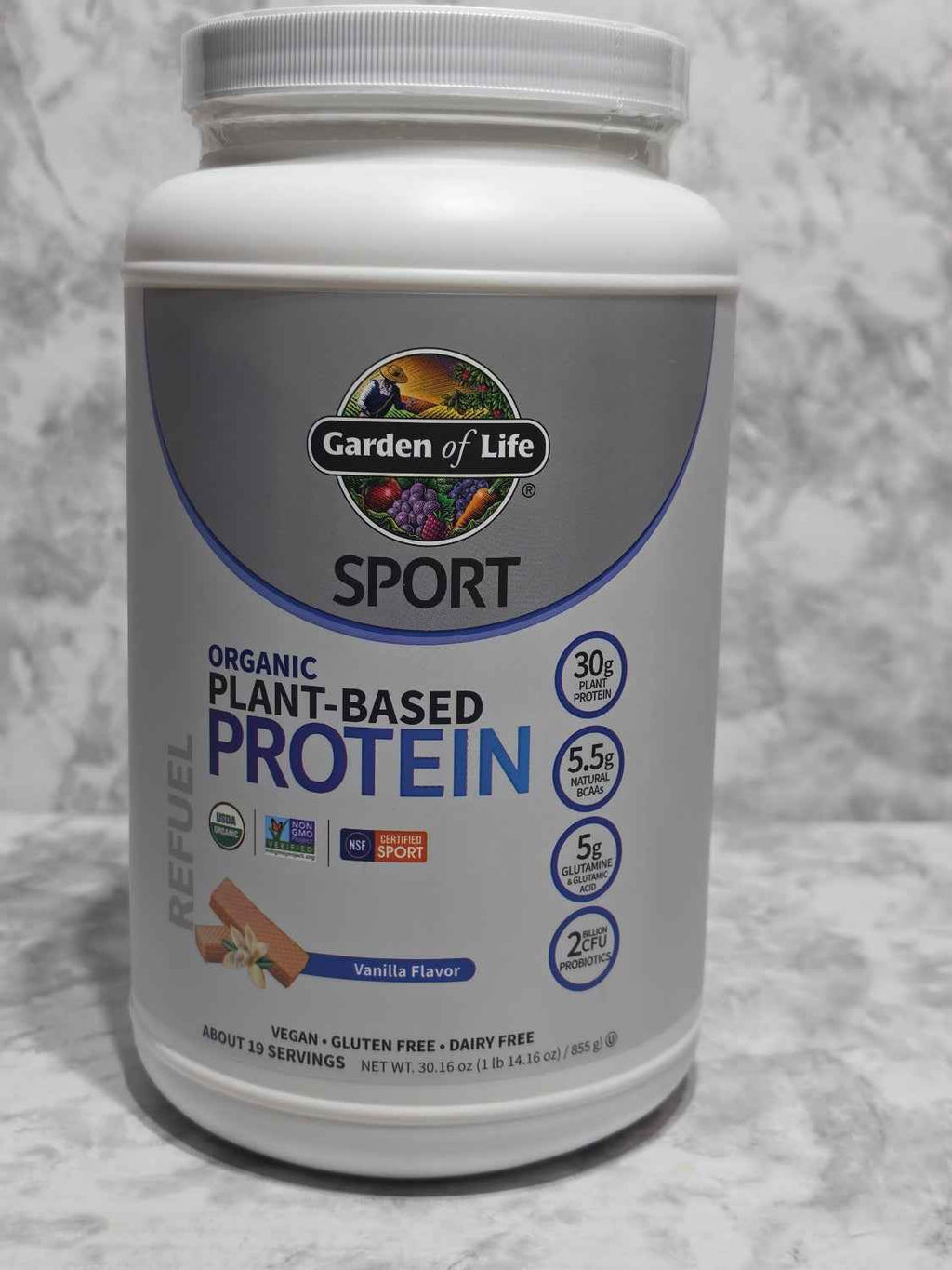 Garden of Life Sport Organic Plant-Based Protein, Vanilla Flavor, 30.16 oz