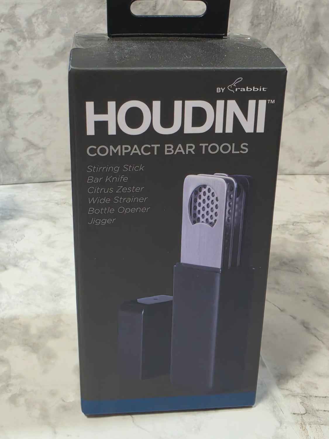 Houdini Compact 6-Piece Bar Tool Set by Rabbit - Stainless Steel w/ Case