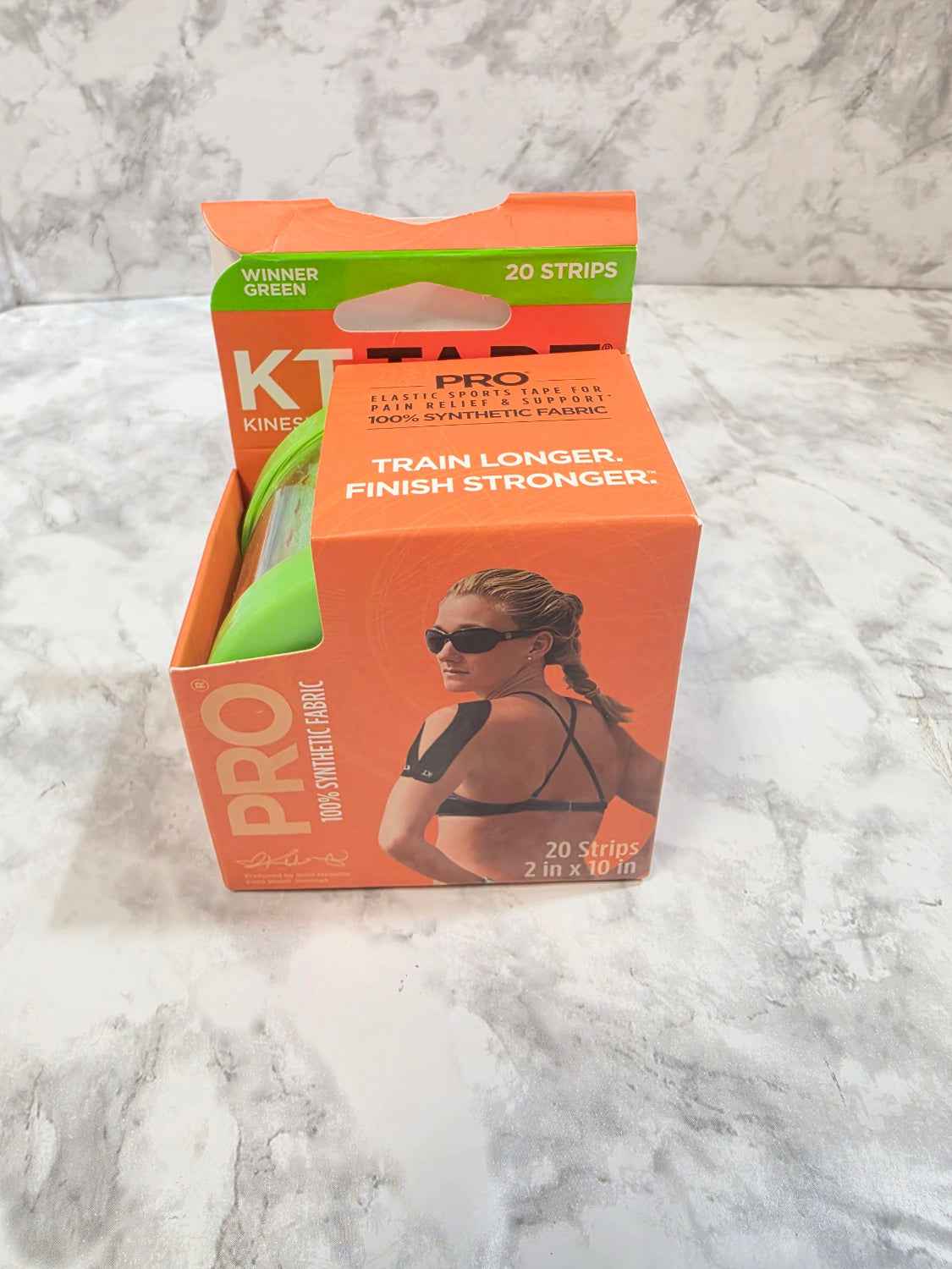 KT Tape Pro Kinesiology Elastic Sports Tape — 20 Strips, Winner Green