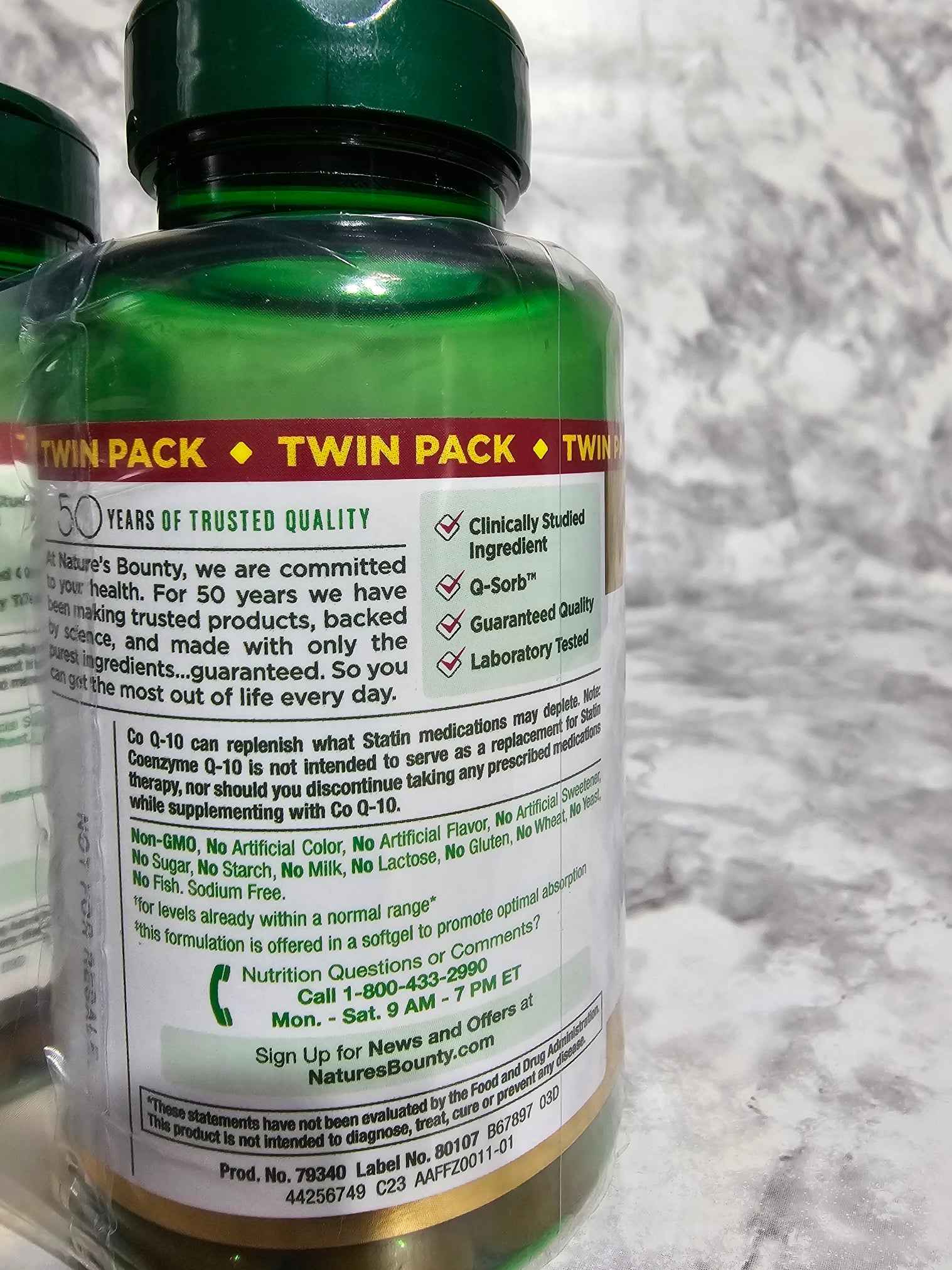 Nature's Bounty CoQ-10 200mg Advanced Absorption Twin Pack — 80 Softgels