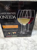 Oneida wine glass packaging on a textured surface