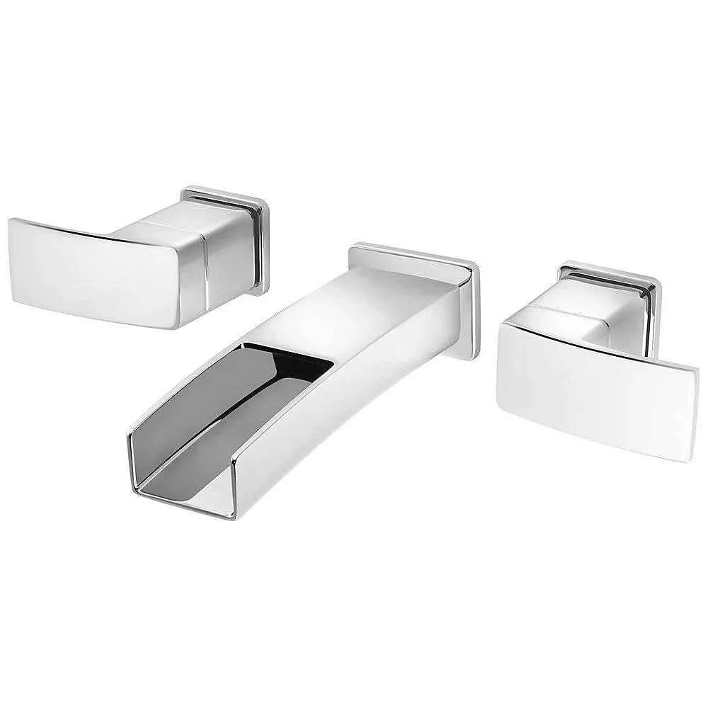 Pfister Kenzo 2-Handle Wall Mount Lavatory Faucet — Polished Chrome (LG49-DF1C)