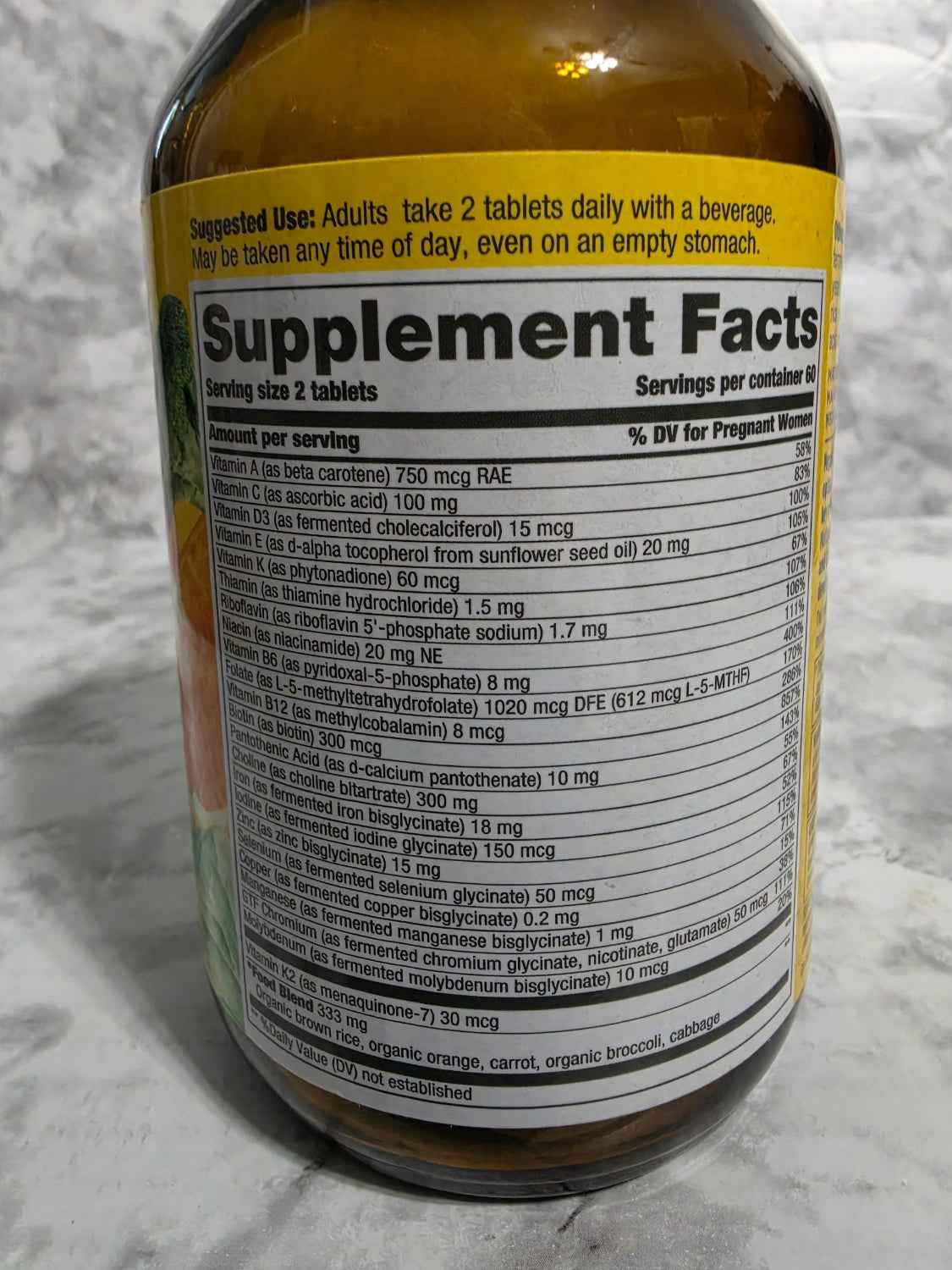 MegaFood Baby & Me 2 Prenatal Multi Tablets – 120ct