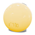 Premium sunrise alarm clock with 19 color modes and natural sleep sounds from More4less Outlet, featuring a sleek design.