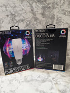Two Extech disco bulb packages on a marble surface
