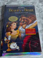 VHS tape of 'Beauty and the Beast' Special Edition on a marble surface