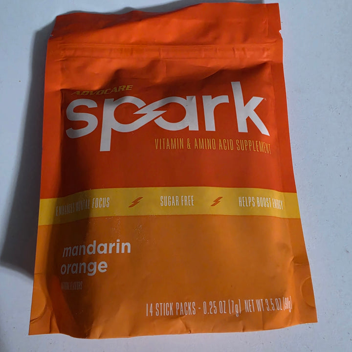 AdvoCare Spark Mandarin Orange Vitamin & Amino Acid Supplement, 14 Stick Packs (Best By 12/2026)