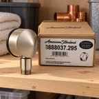 American Standard 8888.037.295 brushed nickel wall supply elbow, project shelf, AI-assisted illustration