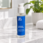 AI-generated illustration of Arbonne Bio-Hydria serum beside a plant on a bathroom counter; props not included