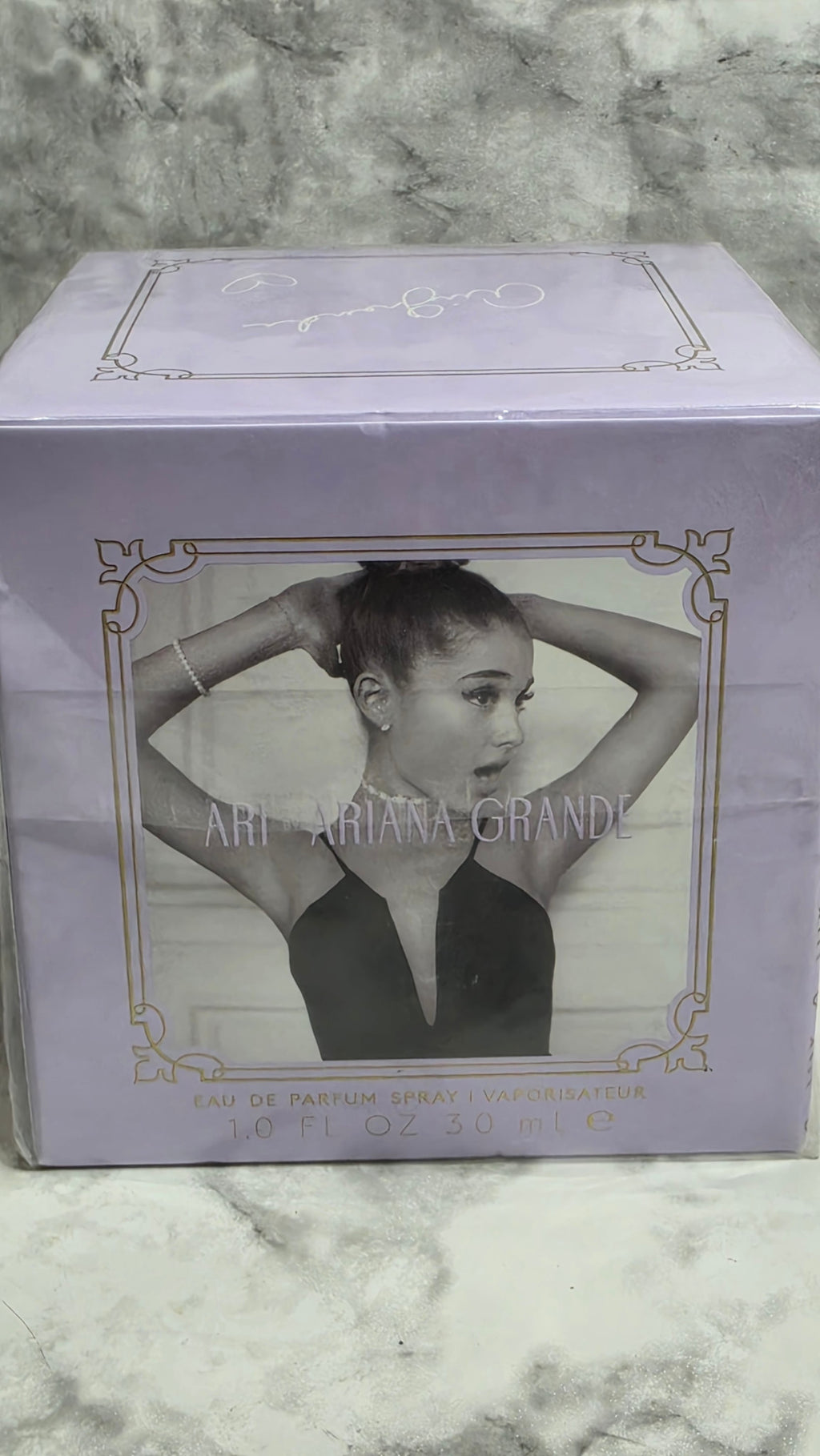 ARI by Ariana Grande Eau de Parfum Spray 1 fl oz retail box on marble