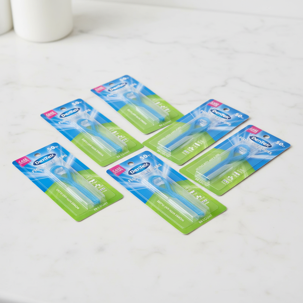 Bathroom-counter flat lay