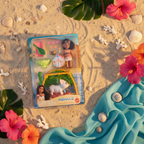 Beach flat lay