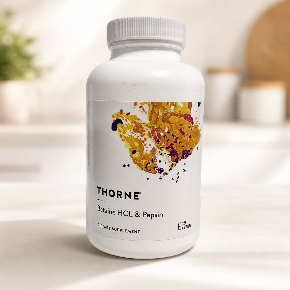 Thorne Betaine HCl & Pepsin 225 Capsules styled product image