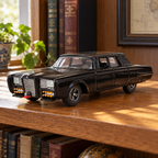 Illustrative assembled Polar Lights Black Beauty 1/32 model displayed on a bookshelf; the product is an unassembled kit.