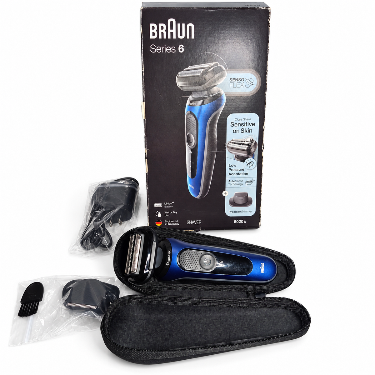 Braun Series 6 SensoFlex shaver with case and accessories; worn original box