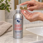 Hand in Hand Cactus Blossom Body Lotion dispensing a small amount into an adult's hand