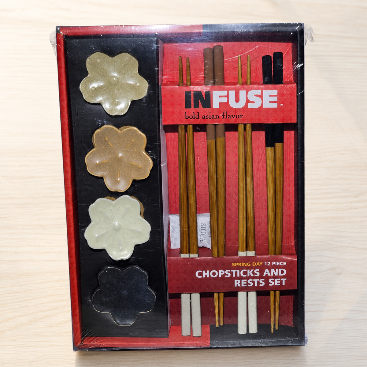 Infuse Spring Day 12-piece chopsticks and rests set styled product image