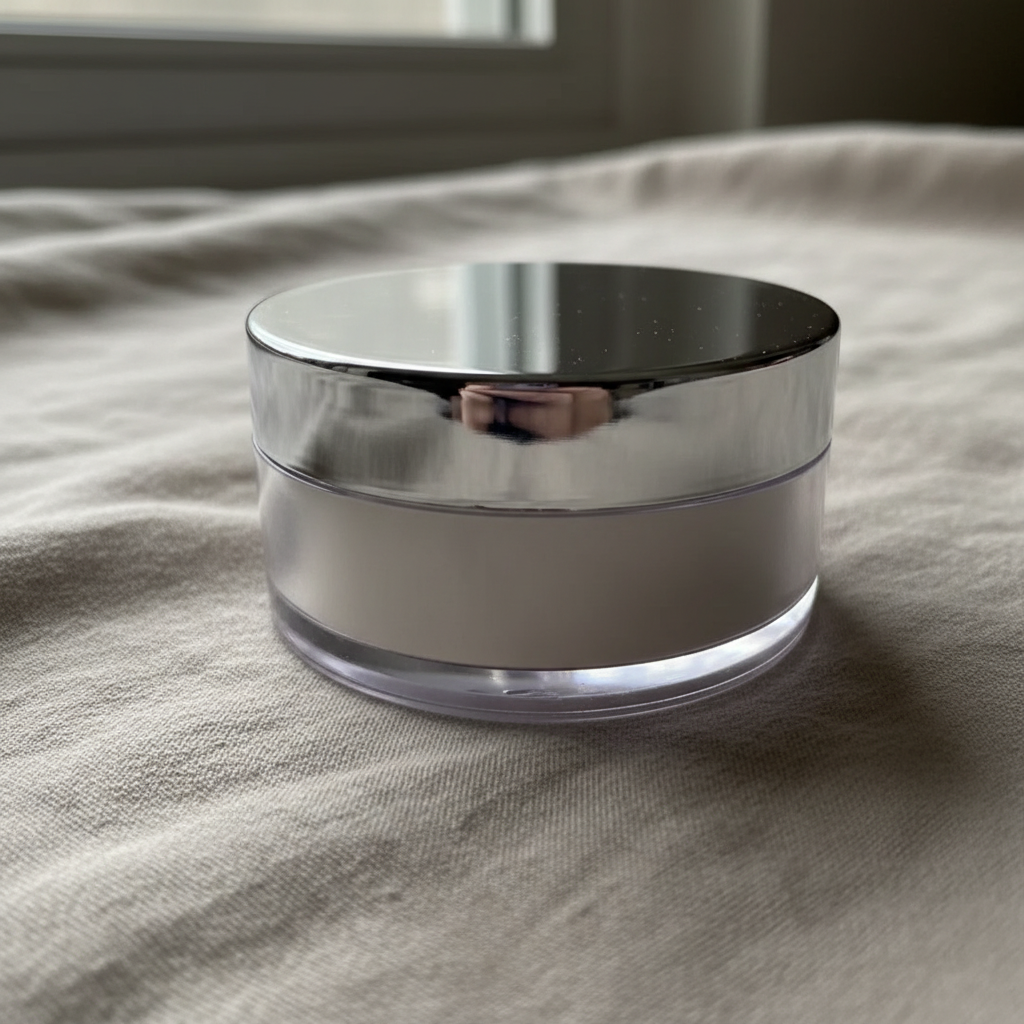 Close-up of the jar on soft fabric