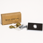 Baldwin Contemporary chrome doorbell button and hardware styled product image