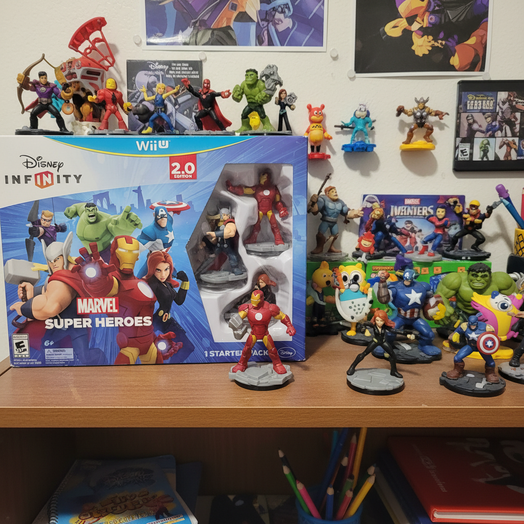 Disney Infinity 2.0 Marvel figures shelf display kids bedroom collectibles