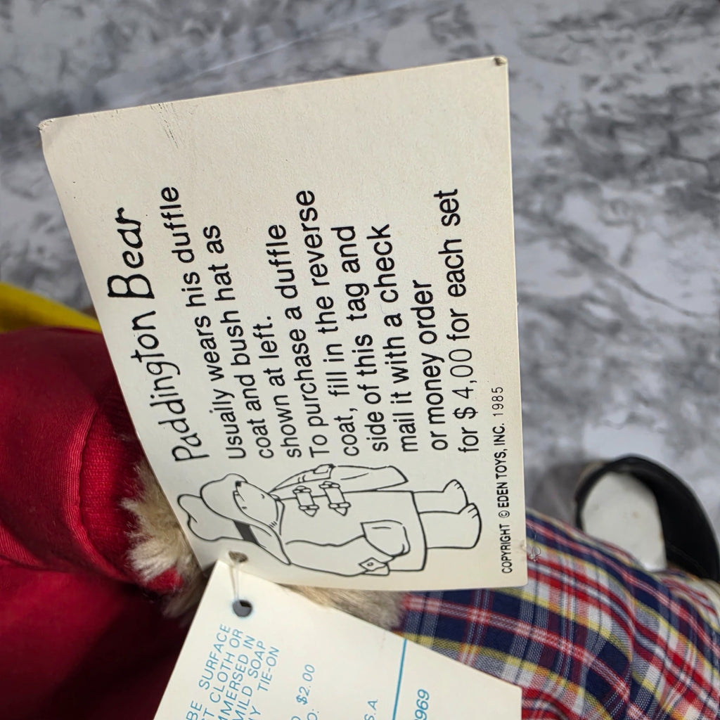 Original Paddington golfer paper tag showing original printed information