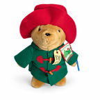 Eden Paddington holiday bear in green coat and red hat with original tags