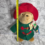 Actual holiday Paddington bear photographed beside measuring tape