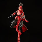 Elektra Natchios Daredevil figure with one leg raised, holding two sai.