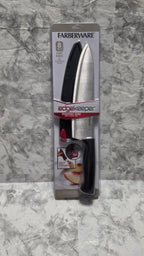 Actual Farberware EdgeKeeper 8-inch chef knife and sharpening sleeve in original retail packaging