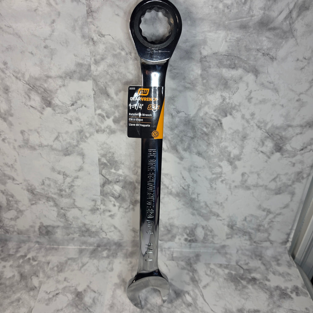 Actual GEARWRENCH 86956 1-1/4 inch 90-tooth ratcheting combination wrench, new with tag