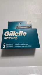Actual front of Gillette MACH3 Original 5-cartridge refill package with minor edge wear