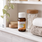 Styled home wellness image featuring GNC Probiotic Complex Extra Strength