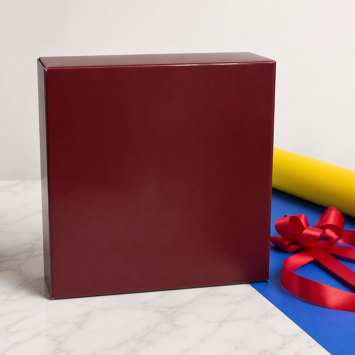Goliath Smack 'N Snack — AI-generated gift context with a blank rear-facing burgundy box; actual Smack 'N Snack package is image 1.