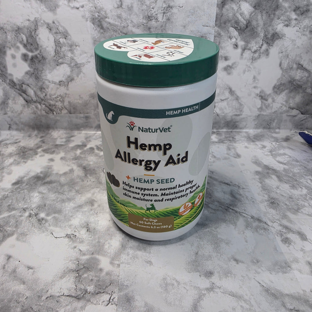Actual NaturVet Hemp Allergy Aid for Dogs 60 soft chews container