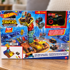 Hot Wheels Monster Trucks Car Jump Challenge retail box in a home setting 1