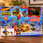 Hot Wheels Monster Trucks Car Jump Challenge retail box in a home setting 3