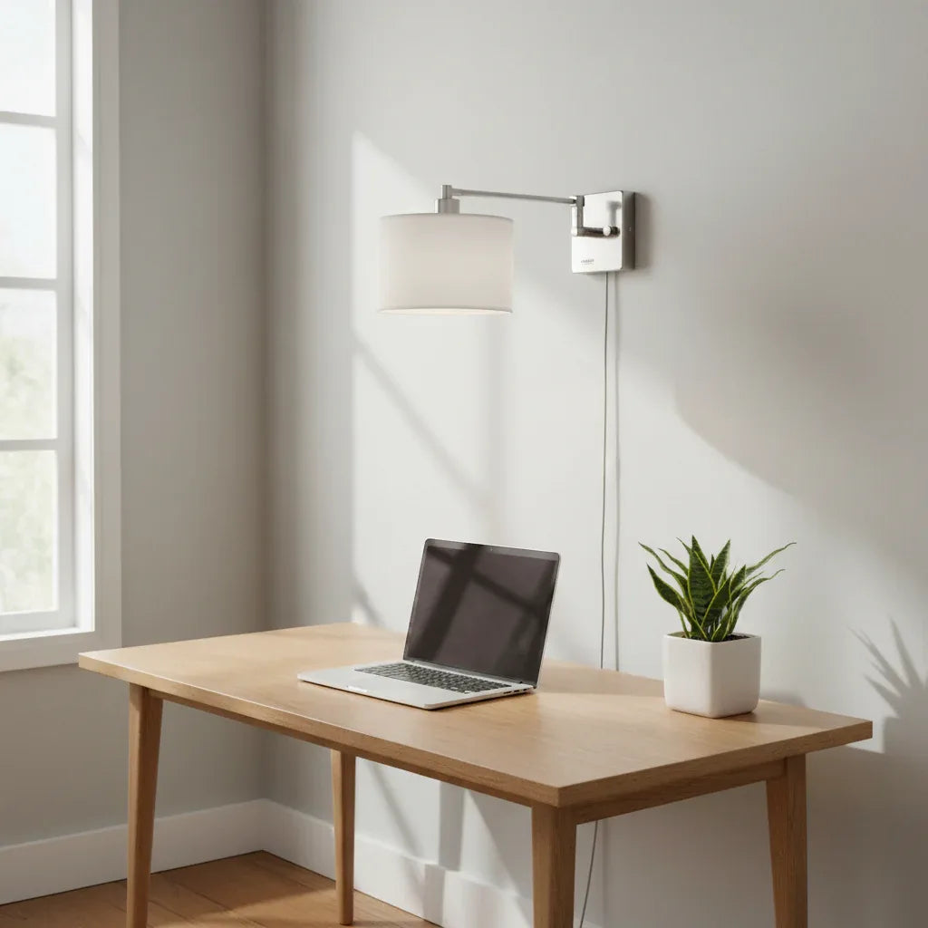 Globe Electric Anderson Wall Sconce mounted in home office above desk