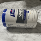 Close-up of Purell Professional Wipes side panel showing active ingredients and EPA registration