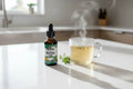 Nature's Answer Mullein Leaf Extract 1oz dropper bottle on kitchen island with herbal tea — daily wellness supplement routine