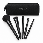 Mary Kay Essential Brush Collection 5-piece brush set with zippered case studio shot