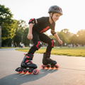 Hyper 2-in-1 convertible quad roller skates red black boy skating outdoors in park lifestyle shot - More4less Outlet