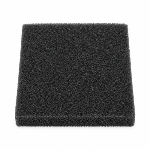 AI-generated studio photo of the charcoal foam breather filter element on a white background