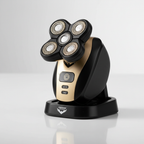 Freedom Grooming Charging Dock close-up gold accent detail with shaver docked on clean white surface soft lighting – More4less Outlet