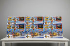 Organized toy shelf display of Hot Wheels Monster Trucks Arena Smashers retail box