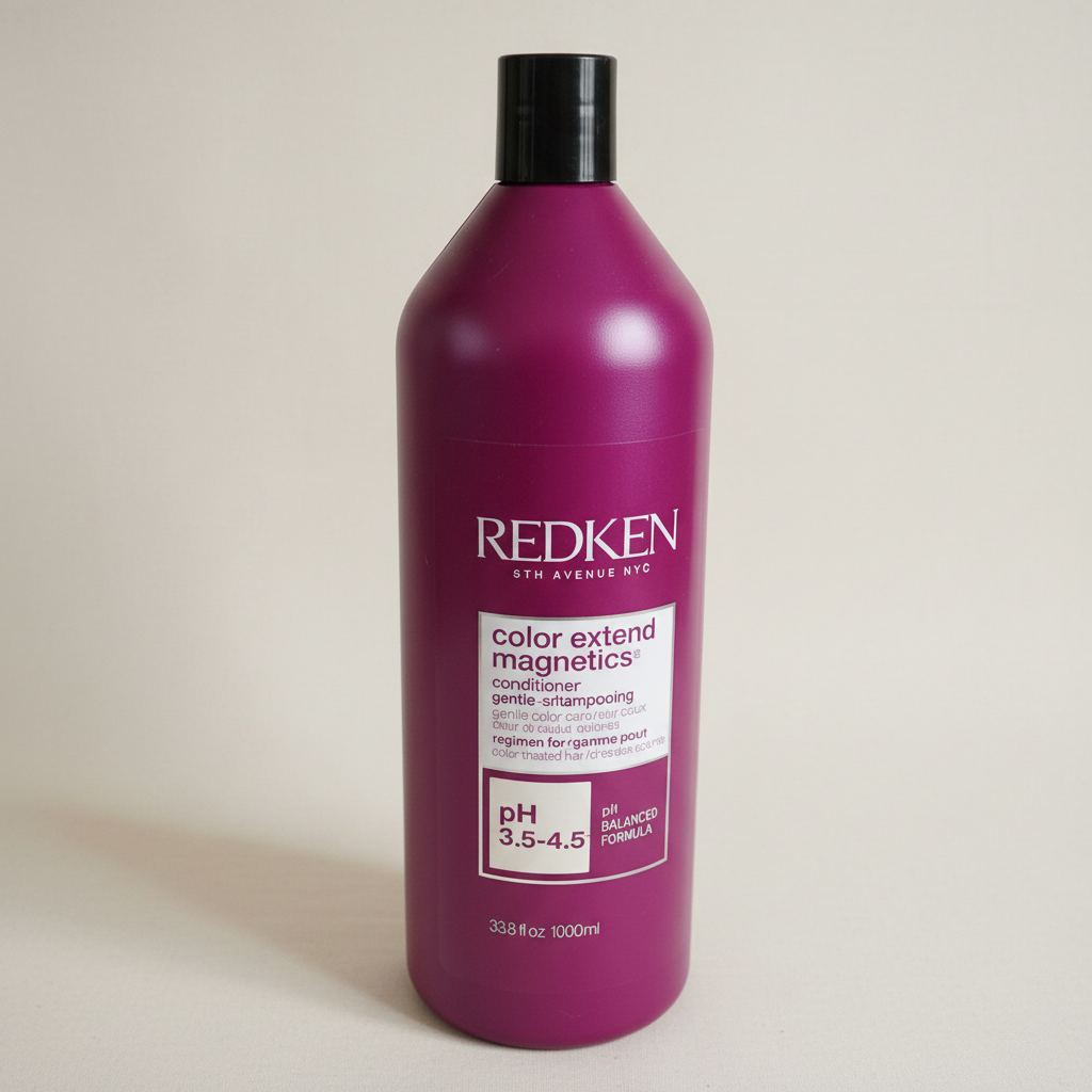 Close detail of a Redken Color Extend Magnetics Conditioner 33.8 fl oz / 1 L bottle